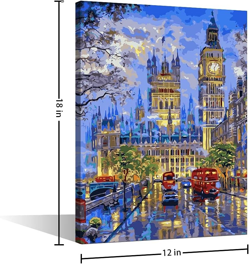 Big Ben London Canvas Wall Art 45.7x30.5cm Stretched Frame