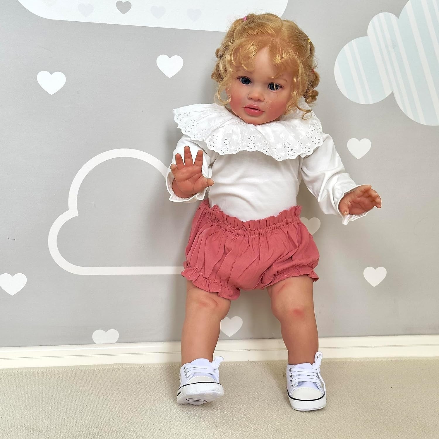 26in Real Size Reborn Girl Doll Soft Silicone Vinyl Rooted Hair