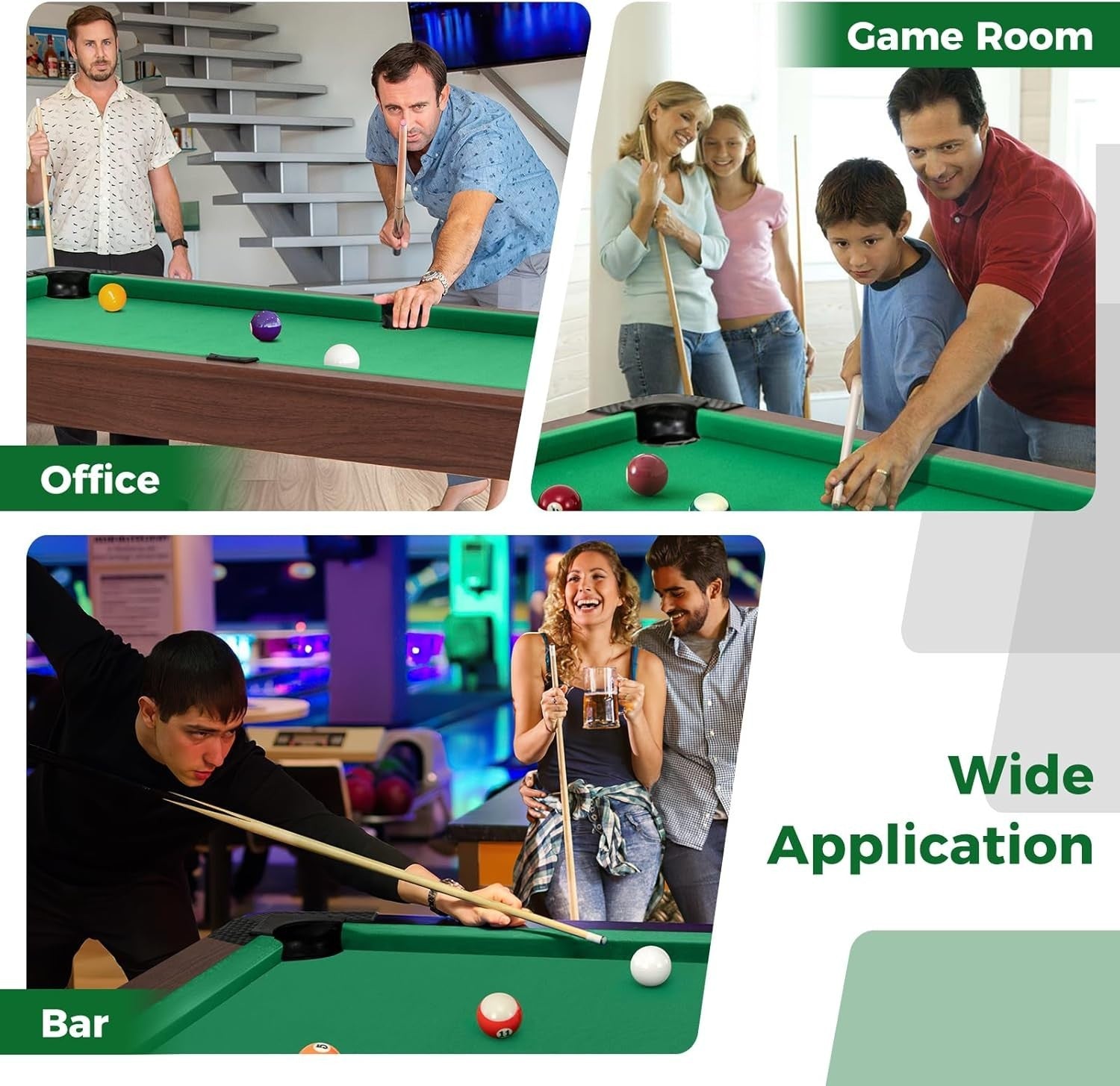 48in Mini Pool Table Wooden Billiards Set w Cues Balls Accessories