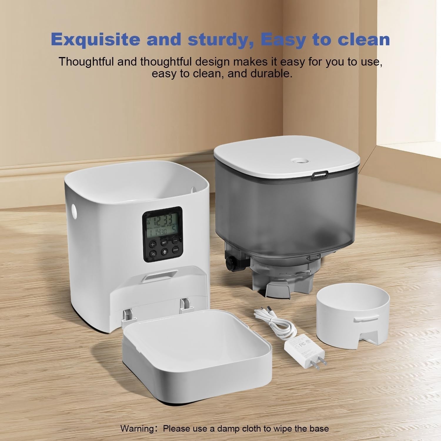 4L Automatic Pet Feeder Timed Food Dispenser 8 Meals Voice Recorder