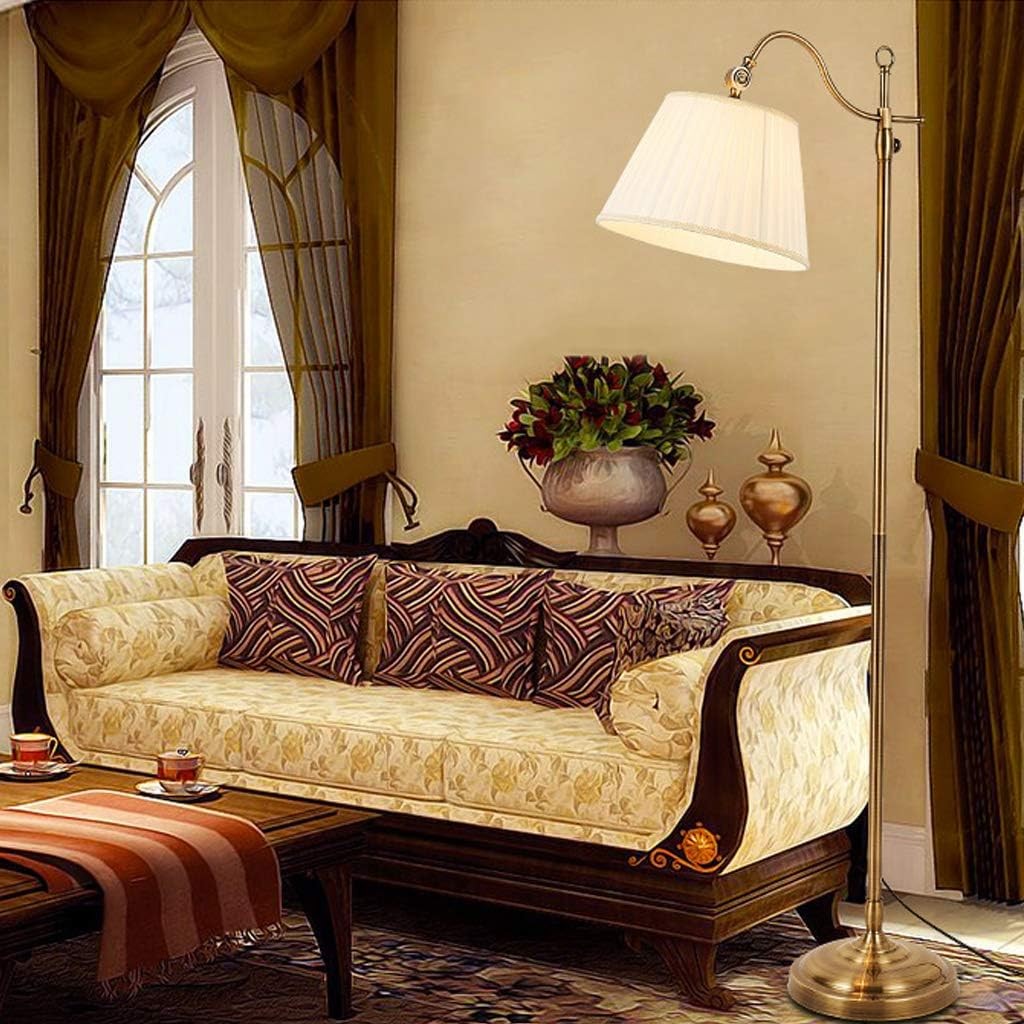 Tripod Floor Lamp Fabric Shade Modern Standing Reading Light E27 Foot Switch