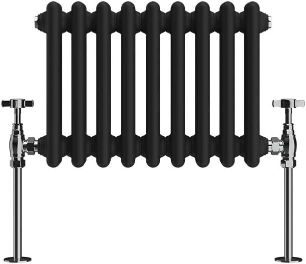 Horizontal Cast Iron Radiator 300x425mm Double Panel Anthracite Heating