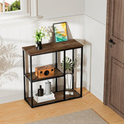 Small Console Table 80x30x80cm | Storage Shelves | Modern Entryway Organizer