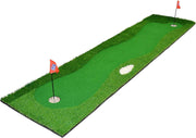 Golf Putting Mat Indoor Practice Green w/ Ball Return Alignment Lines 2 Hole