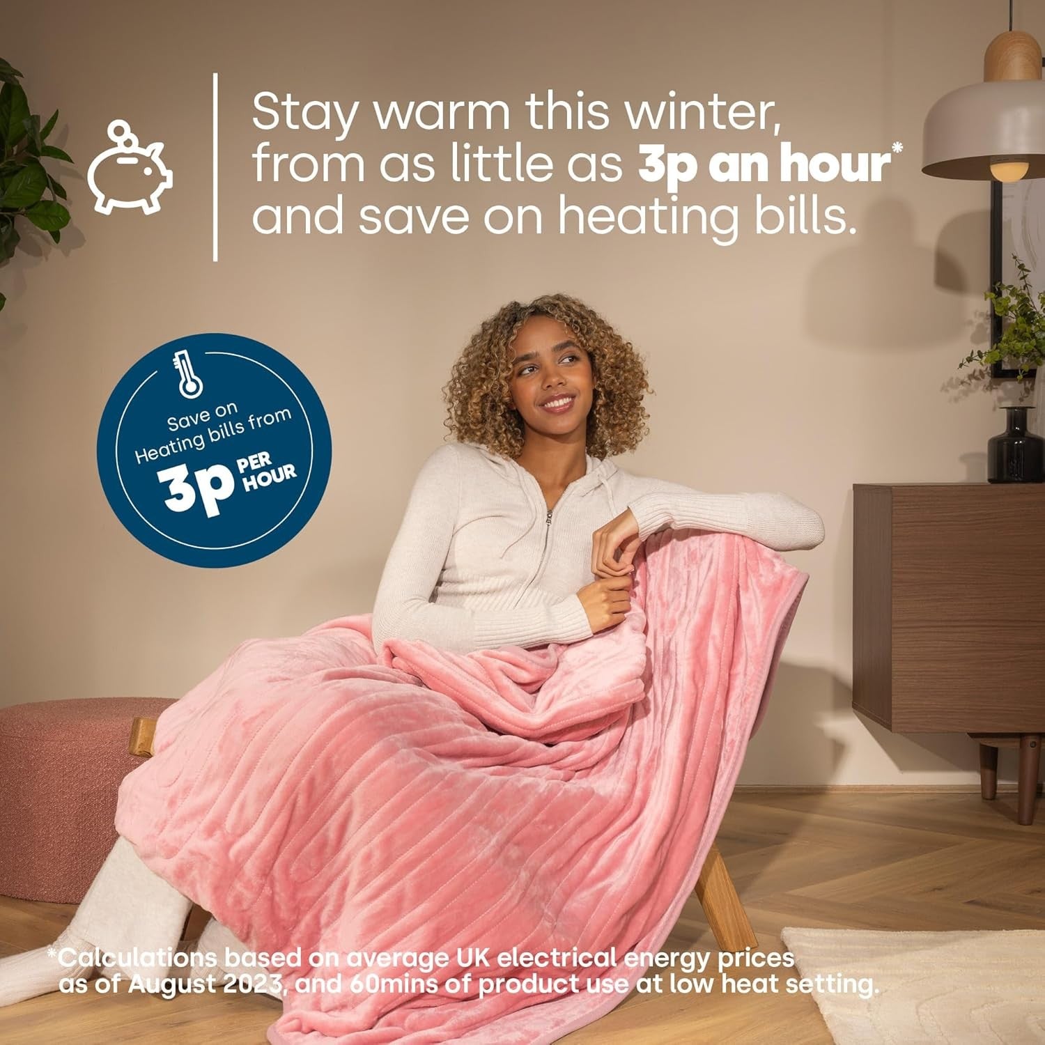 Electric Heated Throw Blanket 9 Heat Settings Timer Soft Fleece 160x130cm