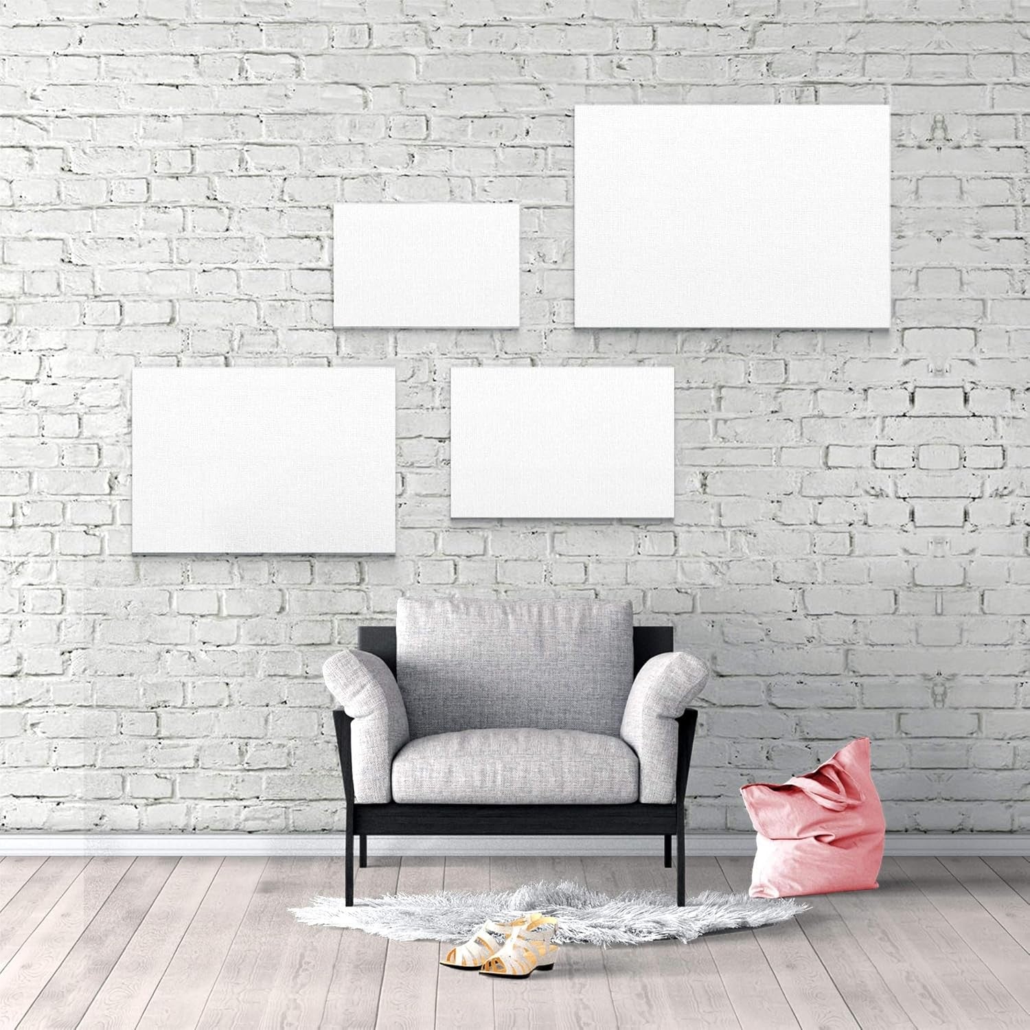3-Piece Fruit Canvas Wall Art 28x35cm Orange Lemon