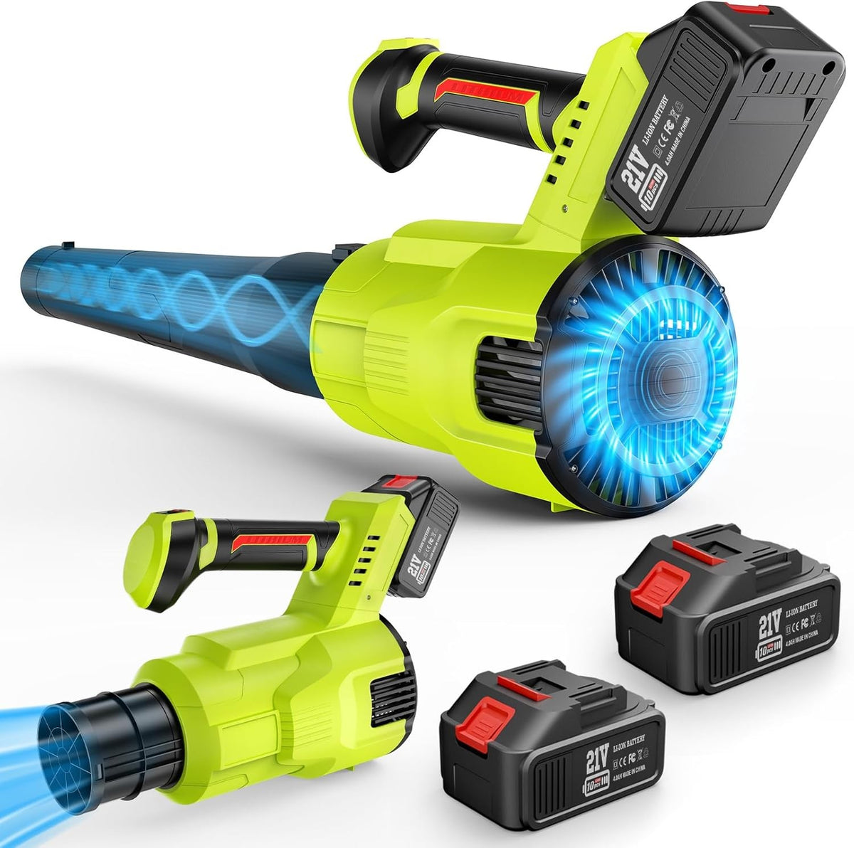 Cordless Leaf Blower 21V 200MPH 700CFM Dual Battery Handheld Garden