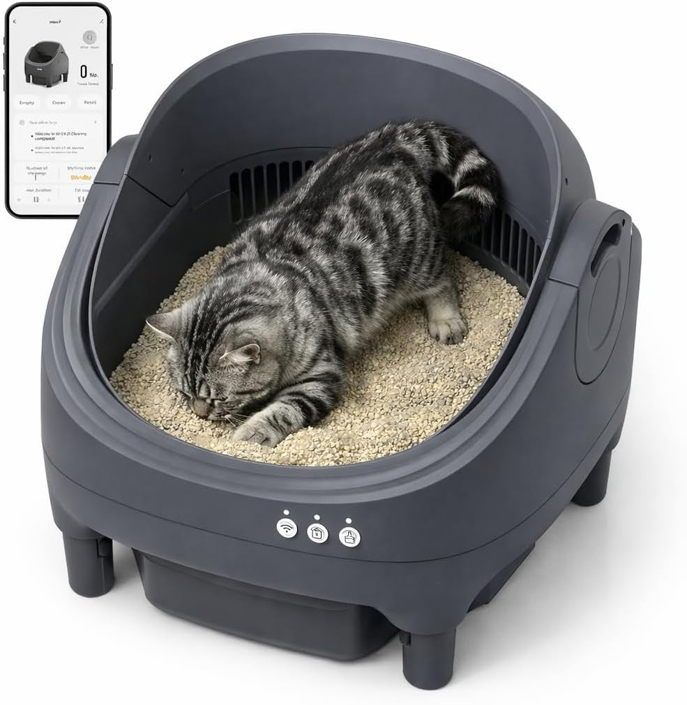 Automatic Self Cleaning Cat Litter Box APP Control Large Odor Free Bin