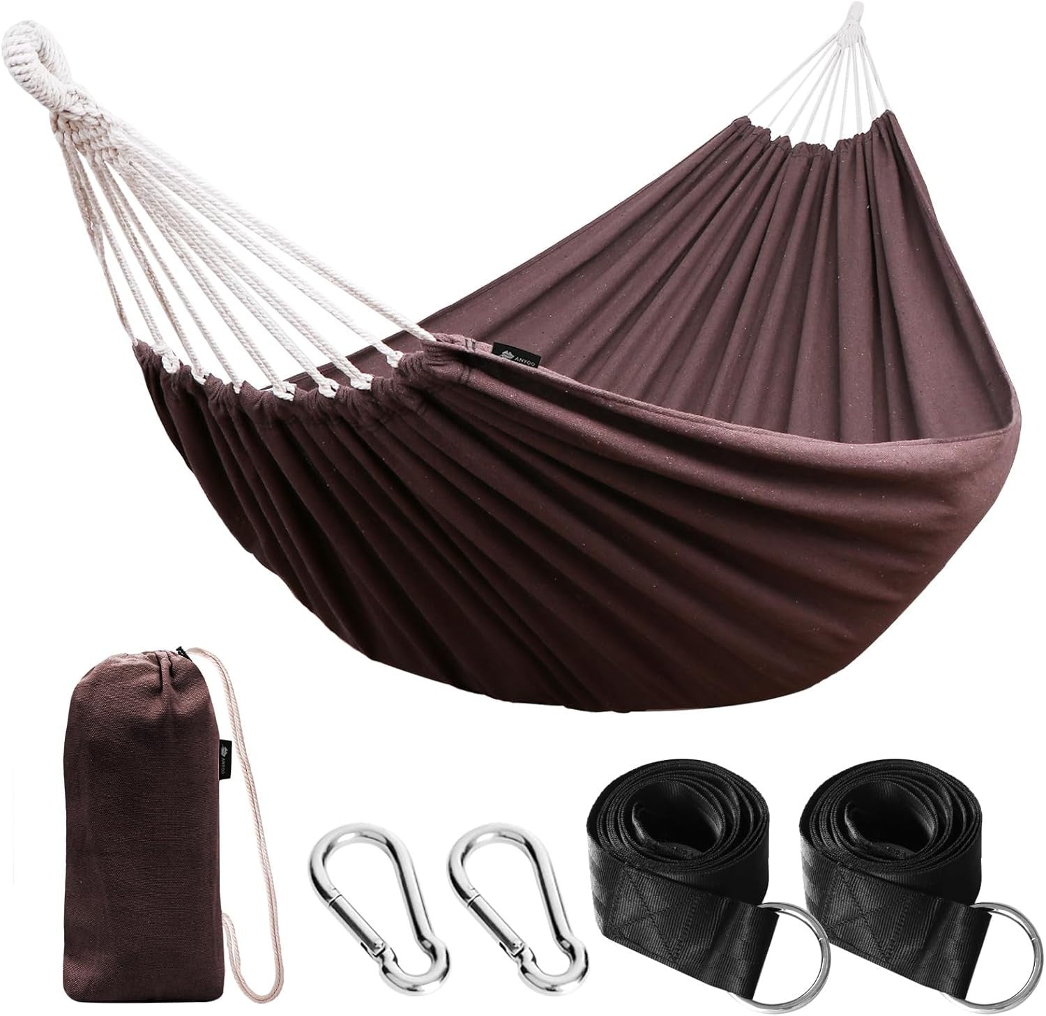 Portable Outdoor Camping Hammock with Tree Straps & Travel Bag, 200kg Load
