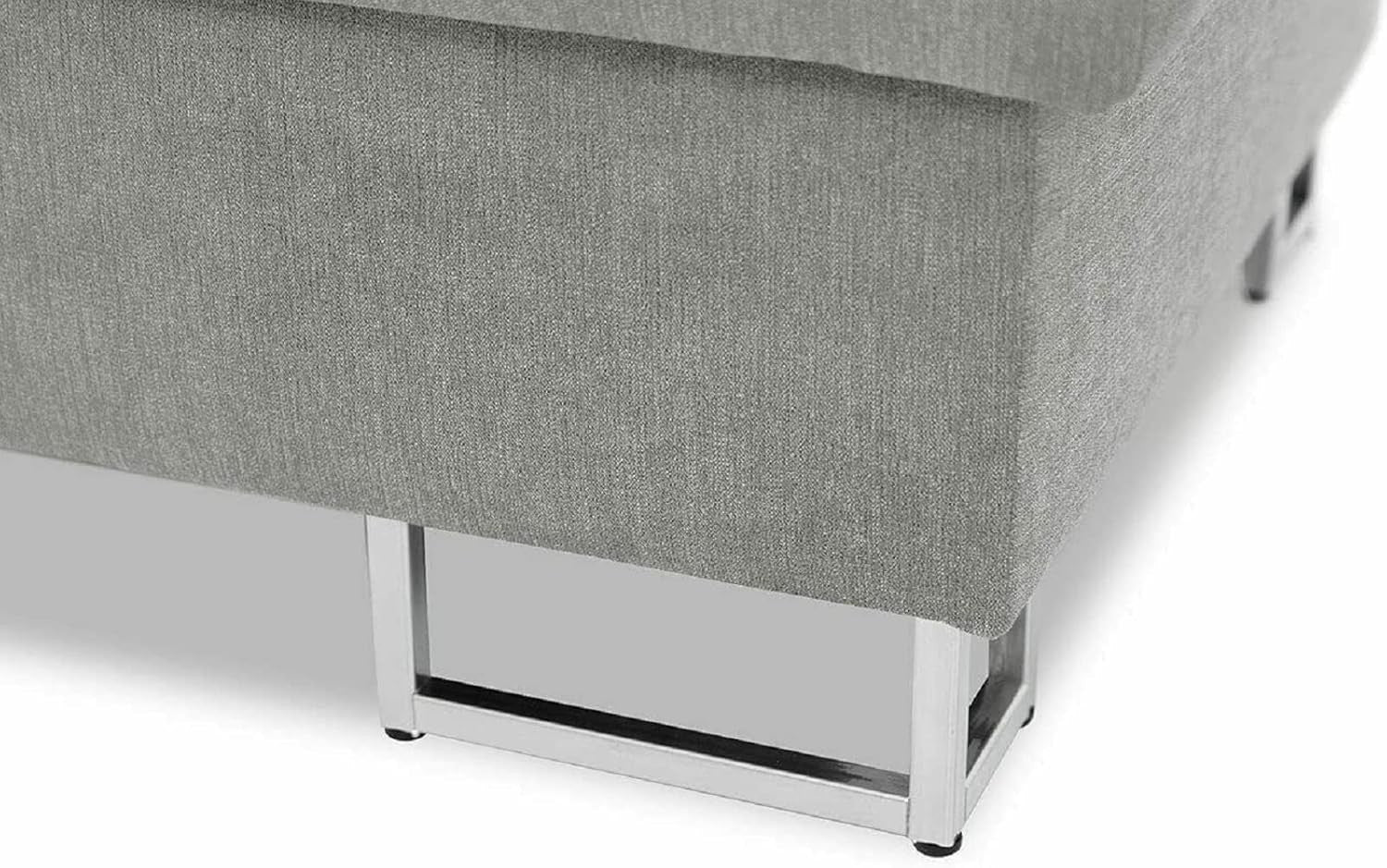 L-Shape Corner Sofa Bed with Storage, Folding Double Bed, Modern Grey Chenille
