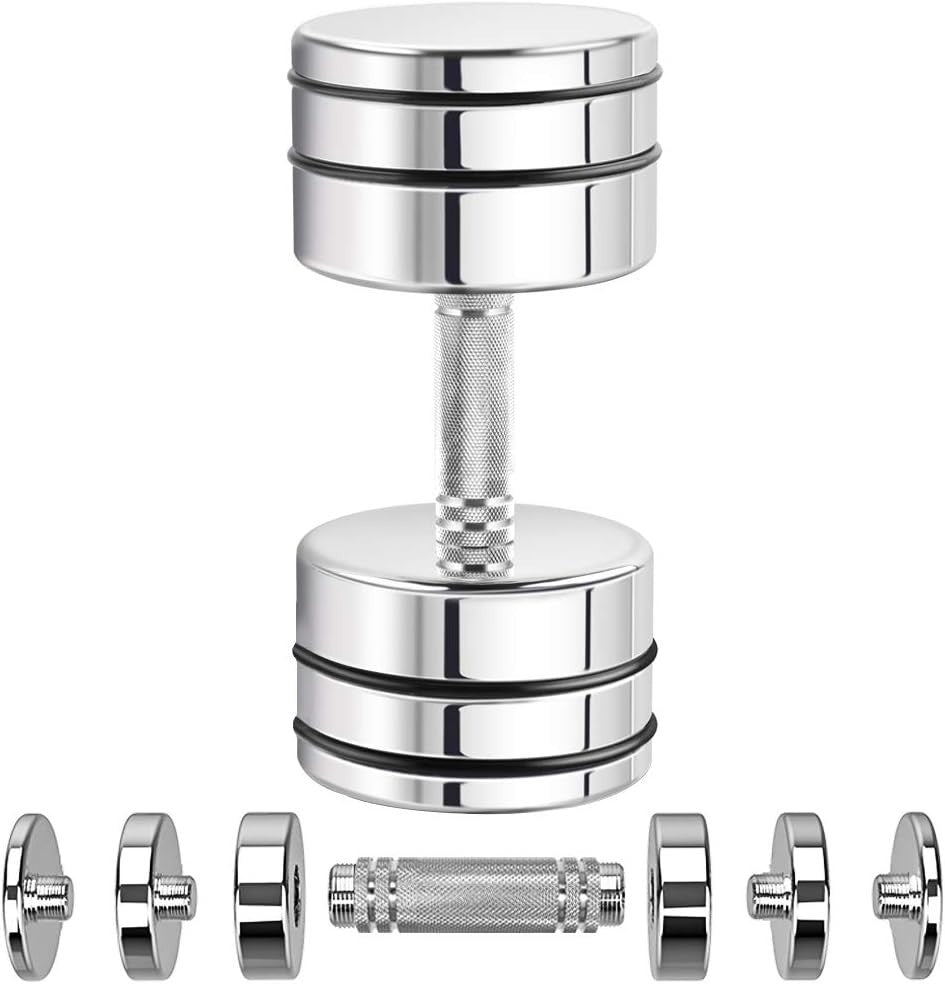Compact Steel Adjustable Dumbbell Foam Grip Space-Saving Home Gym