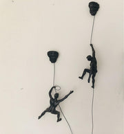 Climbing Man Wall Art Set of 2 Large Rope Sculptures