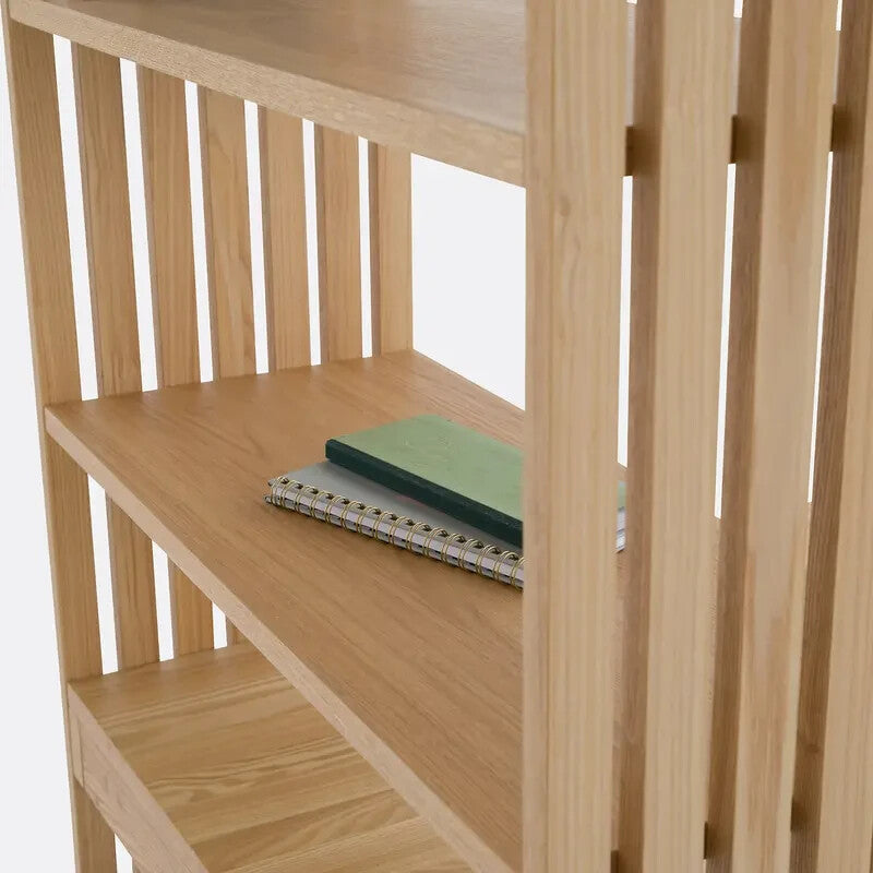 Reversible Bookcase Desk Ash Veneer Home Office Table 119x155x70cm