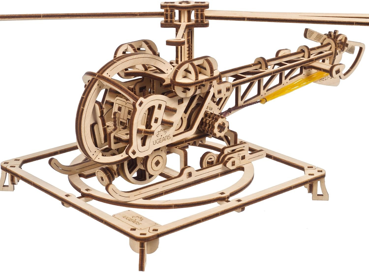3D Wooden Helicopter Puzzle Model Kit – DIY Brain Teaser, 167 Pieces