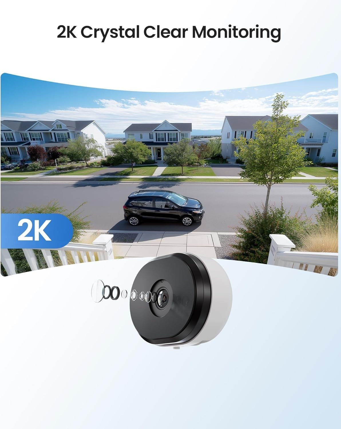 2 Pack 2K Window Security Cameras WiFi Full Color Night Vision AI