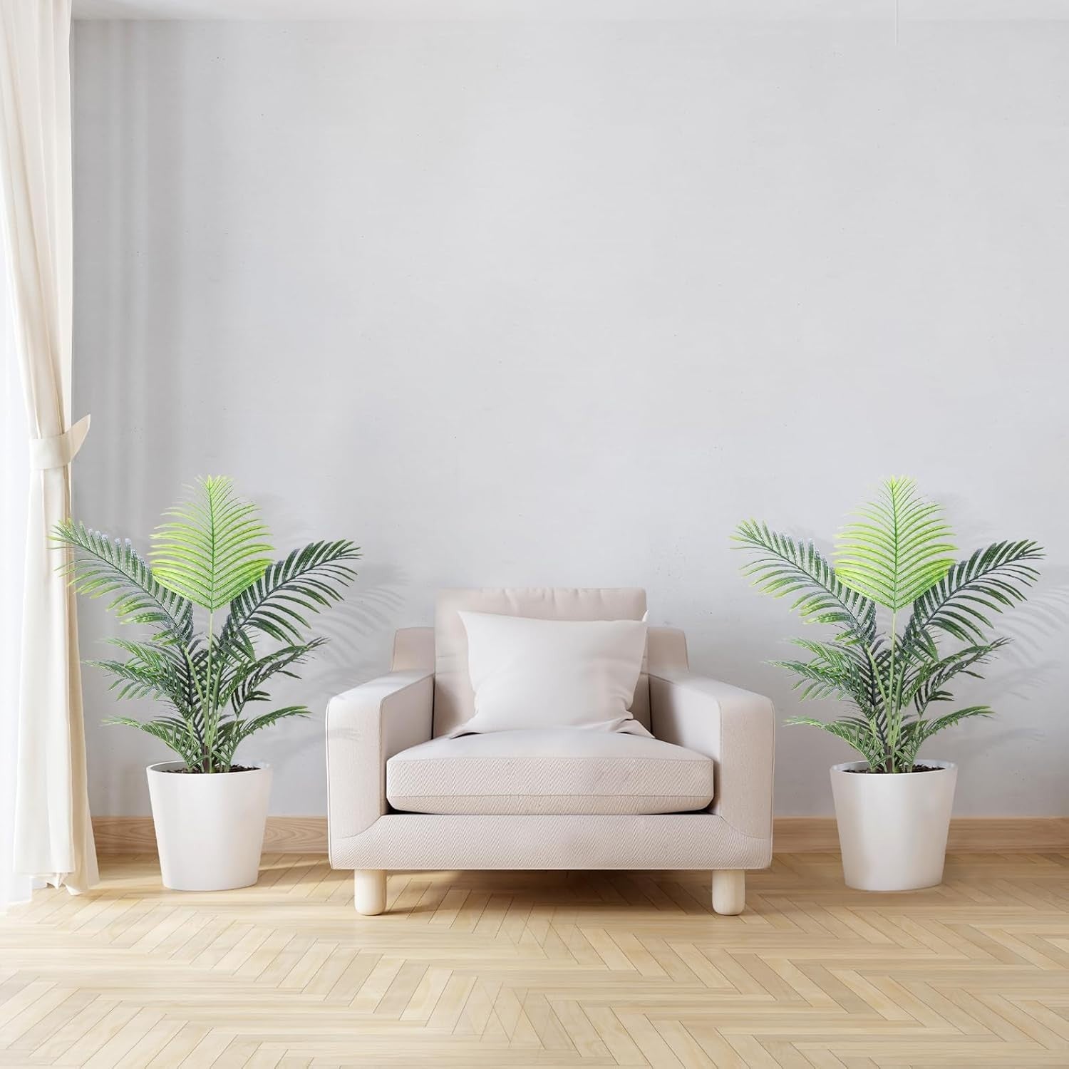 90cm Artificial Palm Trees 2pcs Small Tropical Plants Indoor Home Decor Set