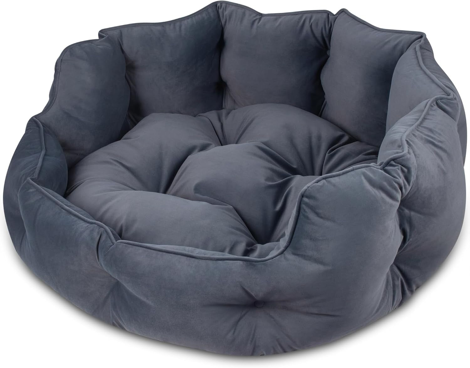XXL Dog Bed 118x99x40cm Washable Faux Suede Calming Grey