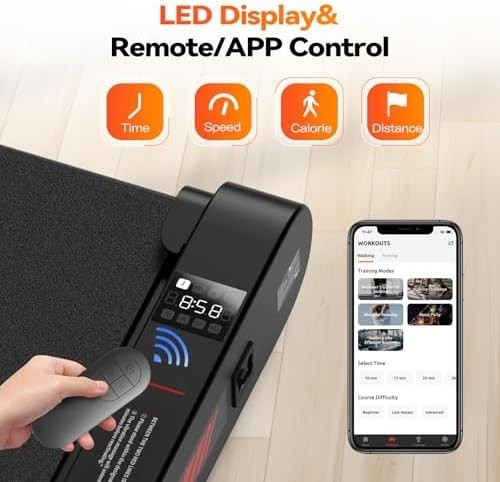 Walking Vibration Pad 6km/h APP Control Portable Under-Desk Treadmill Quiet Home