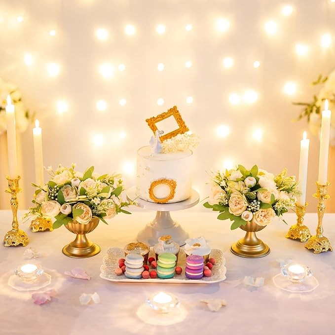 Gold Metal Wedding Vase Set 10pcs Table Centrepiece Floral Urn Décor
