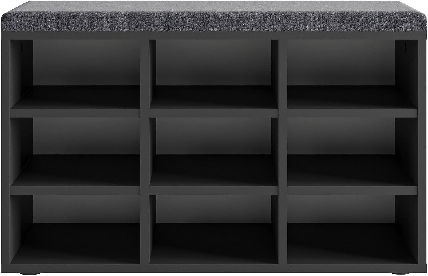 Black Grey Shoe Storage Bench with Cushion – Hallway Seat 80x30x50cm