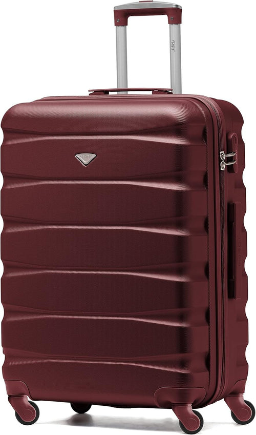 25” Medium Checked Suitcase ABS Hard Shell 4 Spinner Wheels Lock