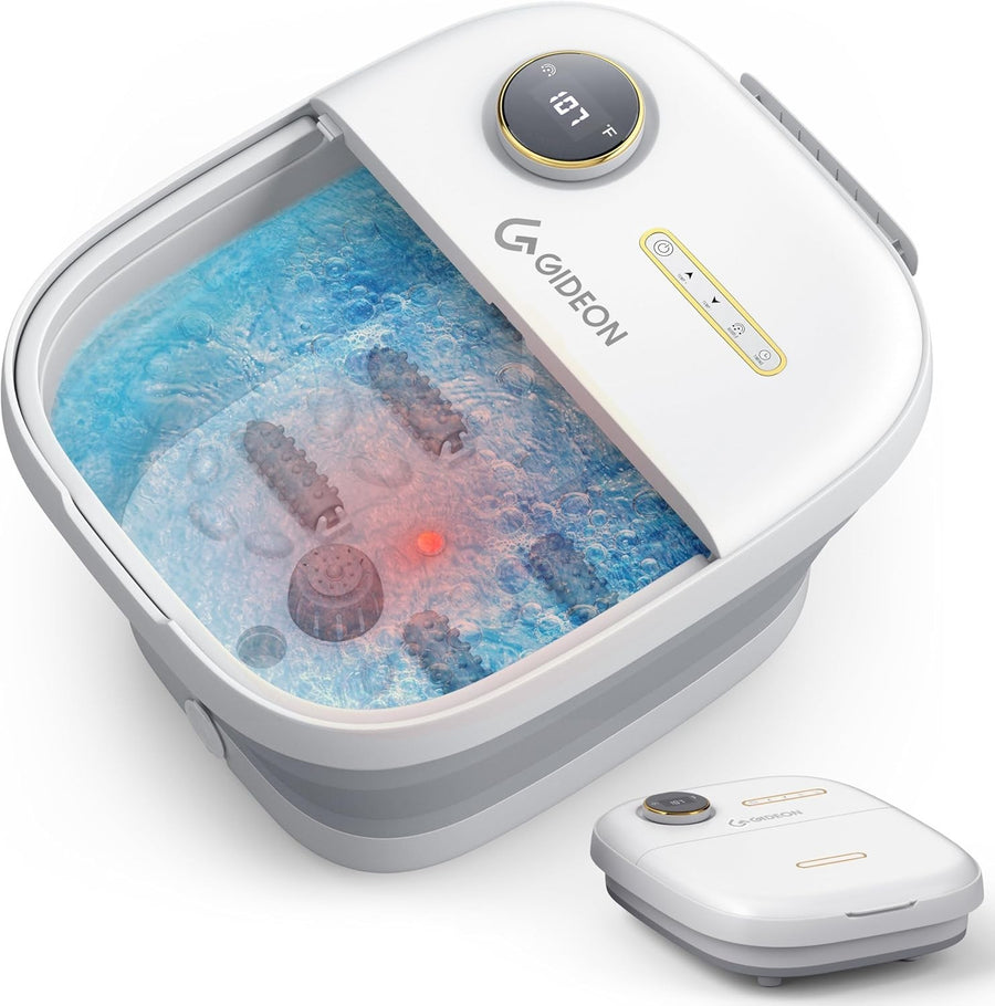 Luxury Heated Foot Spa Massager with Bubbles Lights Timer Large Size