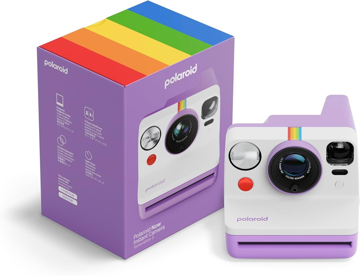 Instant Camera Autofocus Self Timer Dual Exposure USB-C Purple