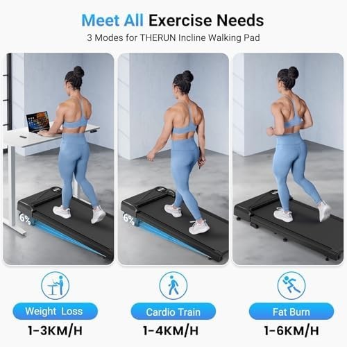 Under Desk Walking Treadmill w/ Incline, LED Display & Remote Control