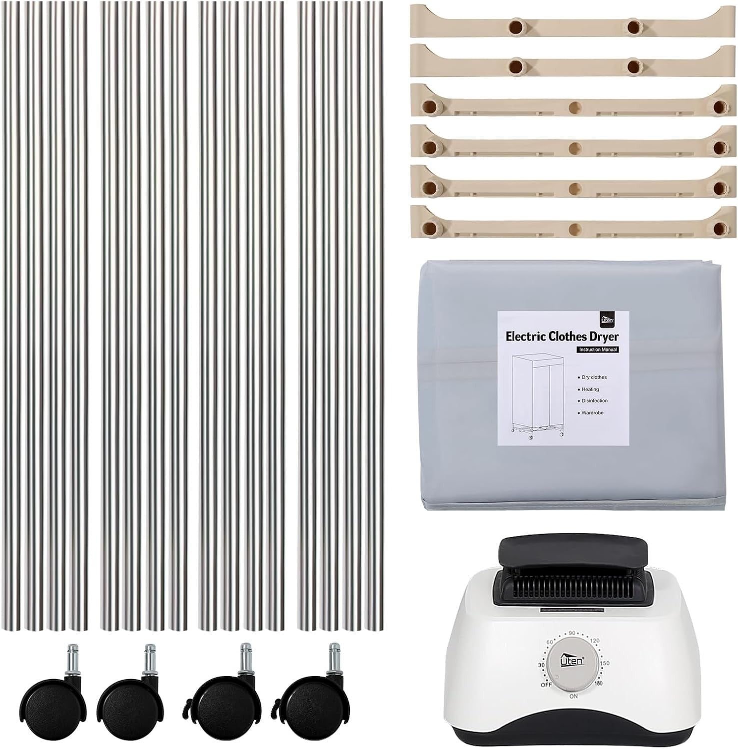 Electric Clothes Dryer Wardrobe 1500W Warm Air Drying Rack Indoor