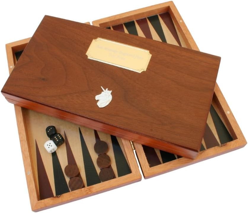 Wooden Backgammon Set Magnetic Folding Travel Board Game Gift