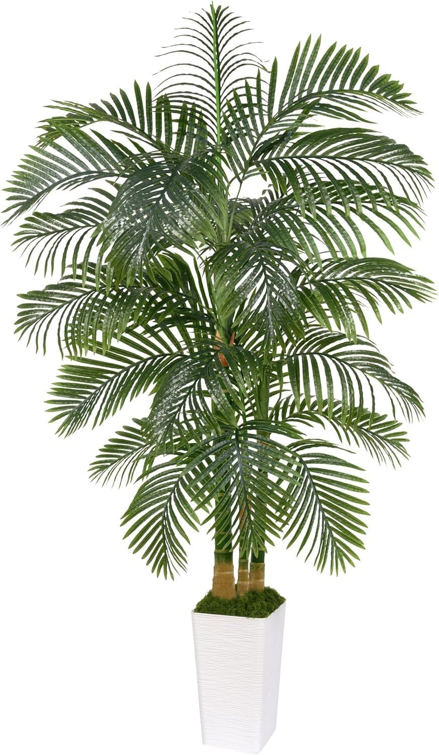 210cm Artificial Palm Tree in White Planter Tall Tropical Indoor Home Decoration