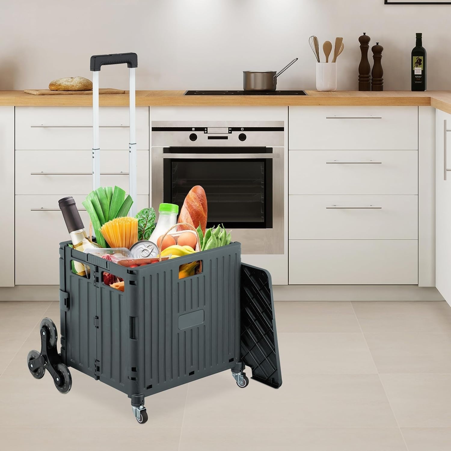 Stair Climbing Shopping Trolley Foldable with Telescopic Handle