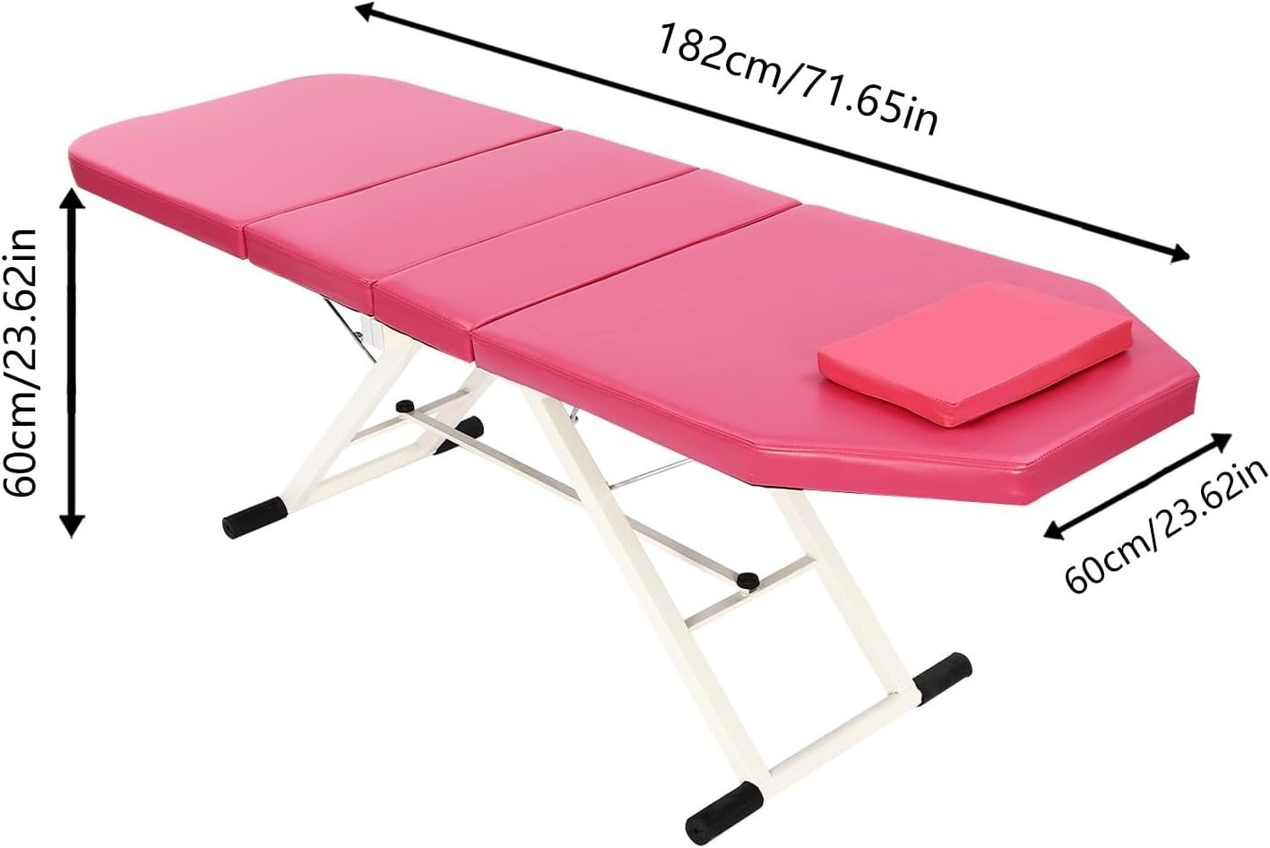 Foldable Portable Massage Bed Beauty Salon Lash Tattoo Table Pink 182cm