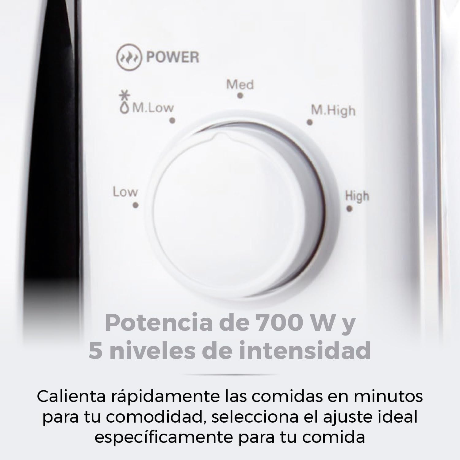 20L 700W White Manual Microwave Oven 5 Power Levels 35 Min Timer