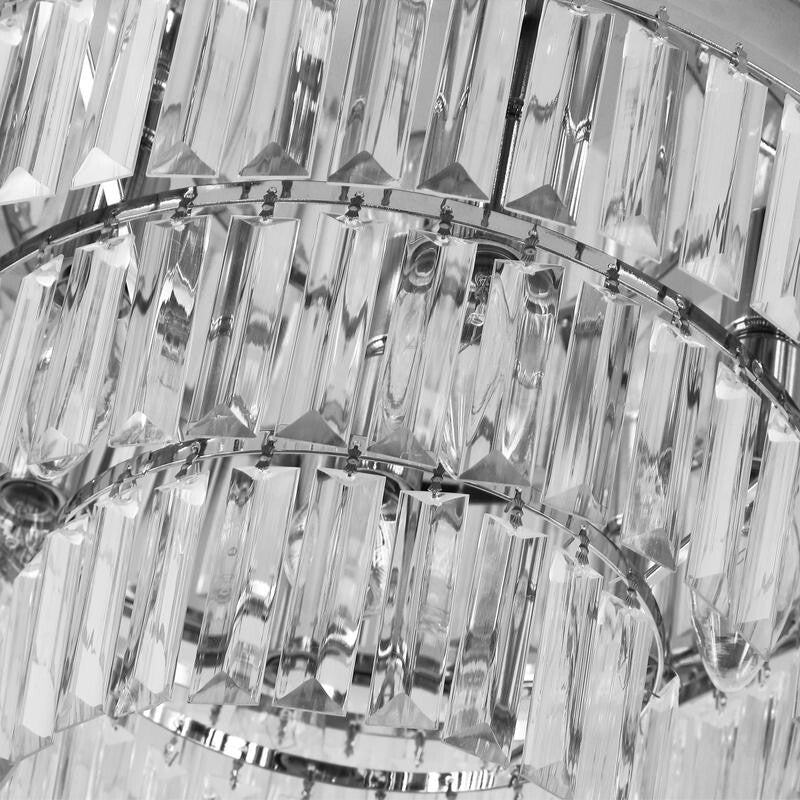 Modern Crystal Chandelier Ceiling Light 7 Bulb Flush Mount 40cm for Lounge
