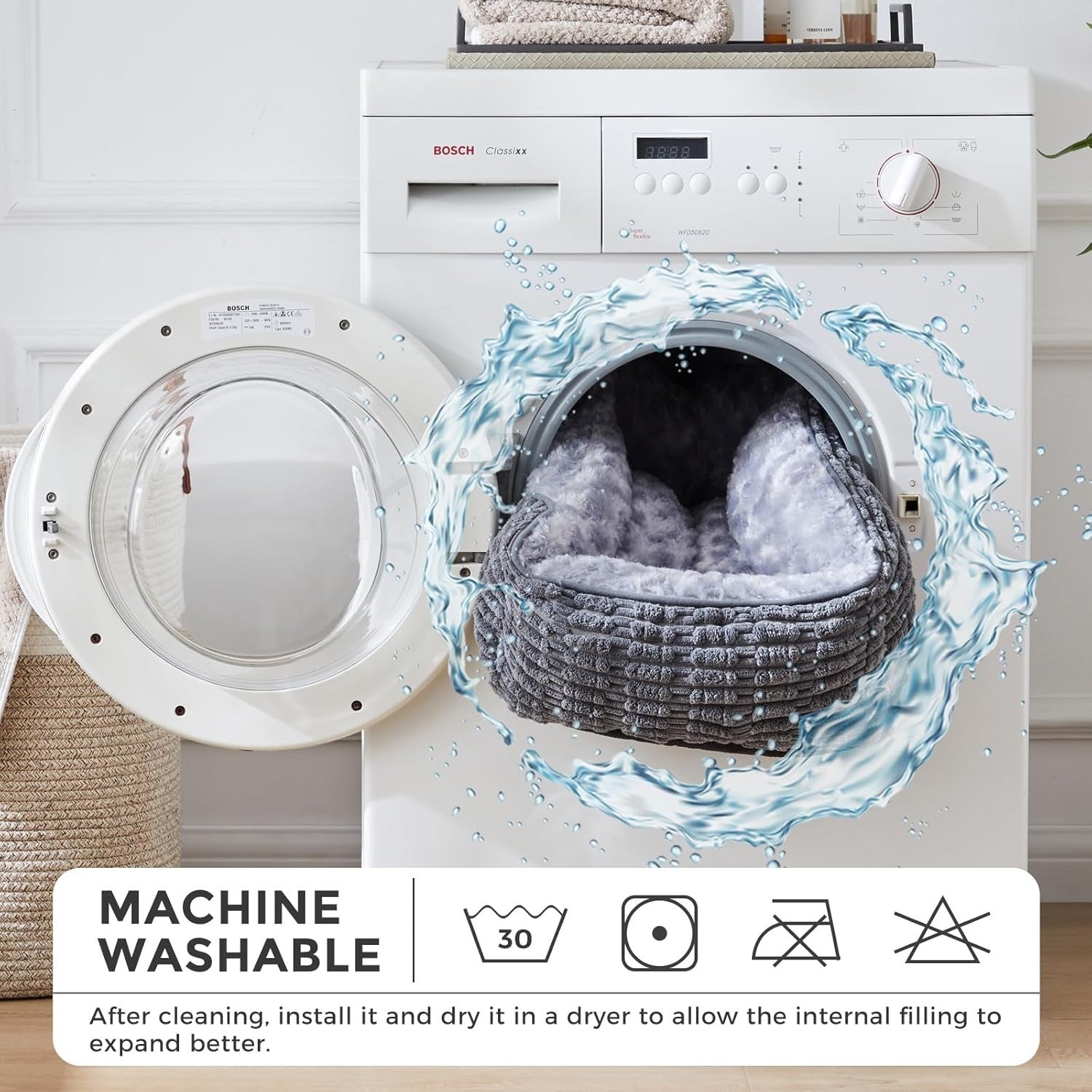 Medium Dog Bed 20cm High Sides Washable Sofa 64x53cm