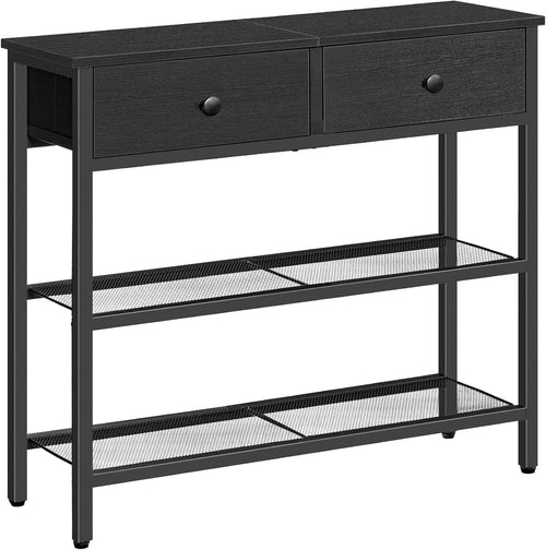 Slim Console Table with 2 Drawers, Storage Shelves, Compact Hallway & Living Roo