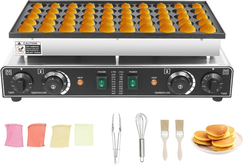 50-Hole Electric Mini Pancake Maker 1700W Non-Stick Dutch Machine