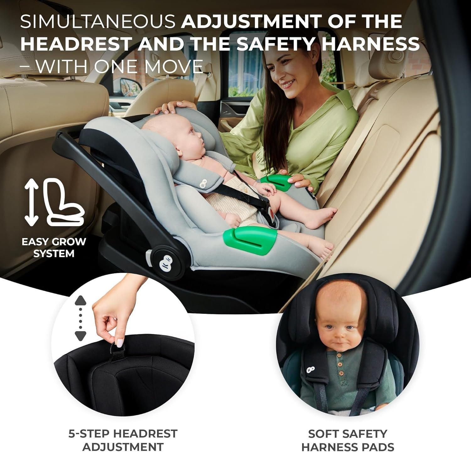 i-Size Baby Car Seat ISOFIX Base Rear Facing 40–75cm Newborn Black