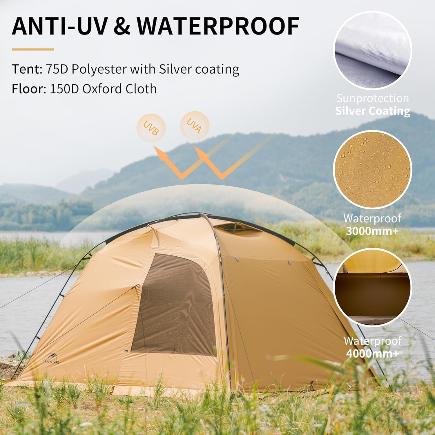 4 Seasons Camping Tent 2-4 Person Waterproof Thermal