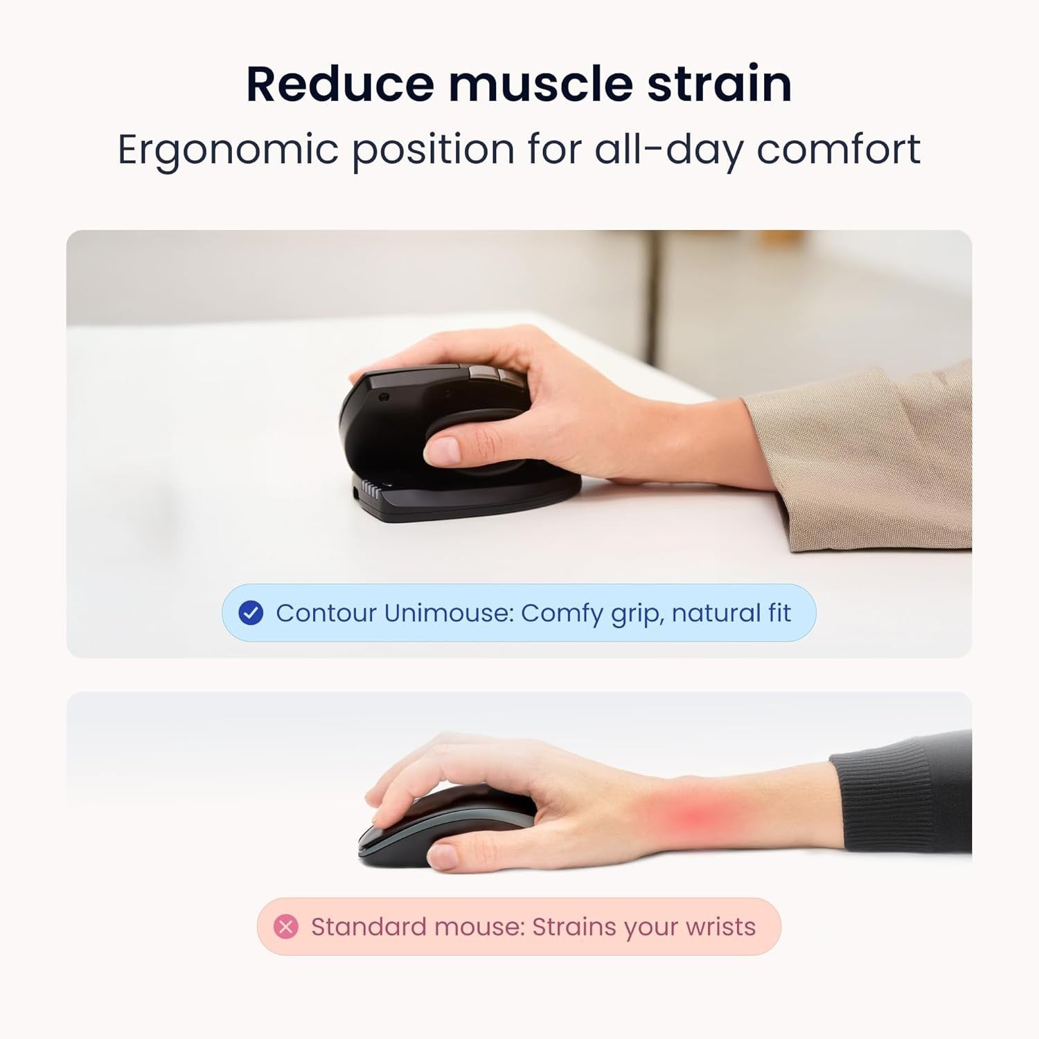 Adjustable Vertical Ergonomic Mouse Wireless 6 Button Tilt Design