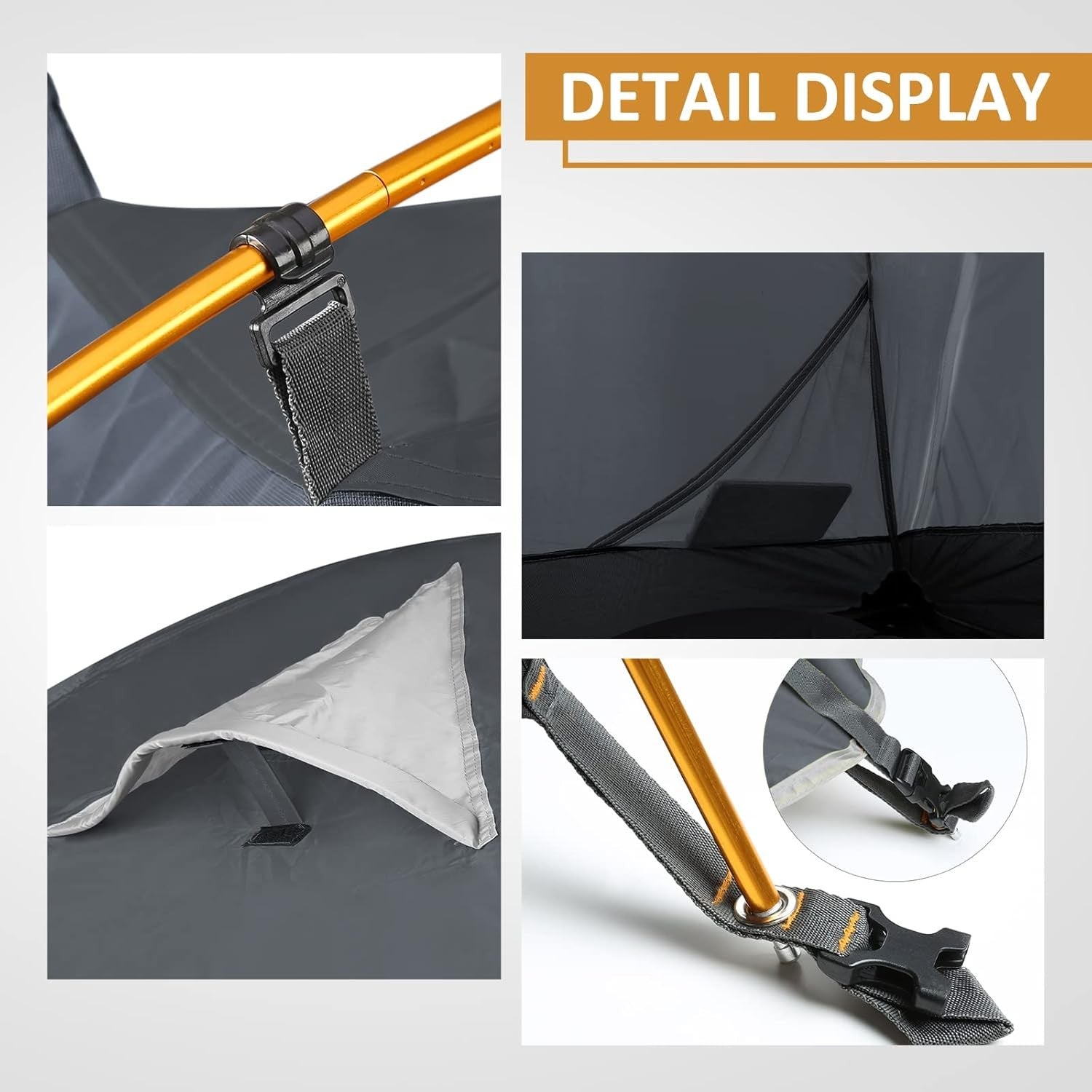 2 Person Ultralight Camping Tent Waterproof 3-4 Season Grey