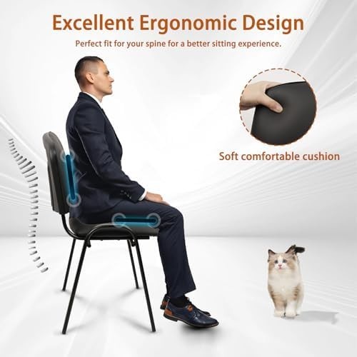 Stackable PU Leather Office Guest Chair Armless Waiting Room Seat