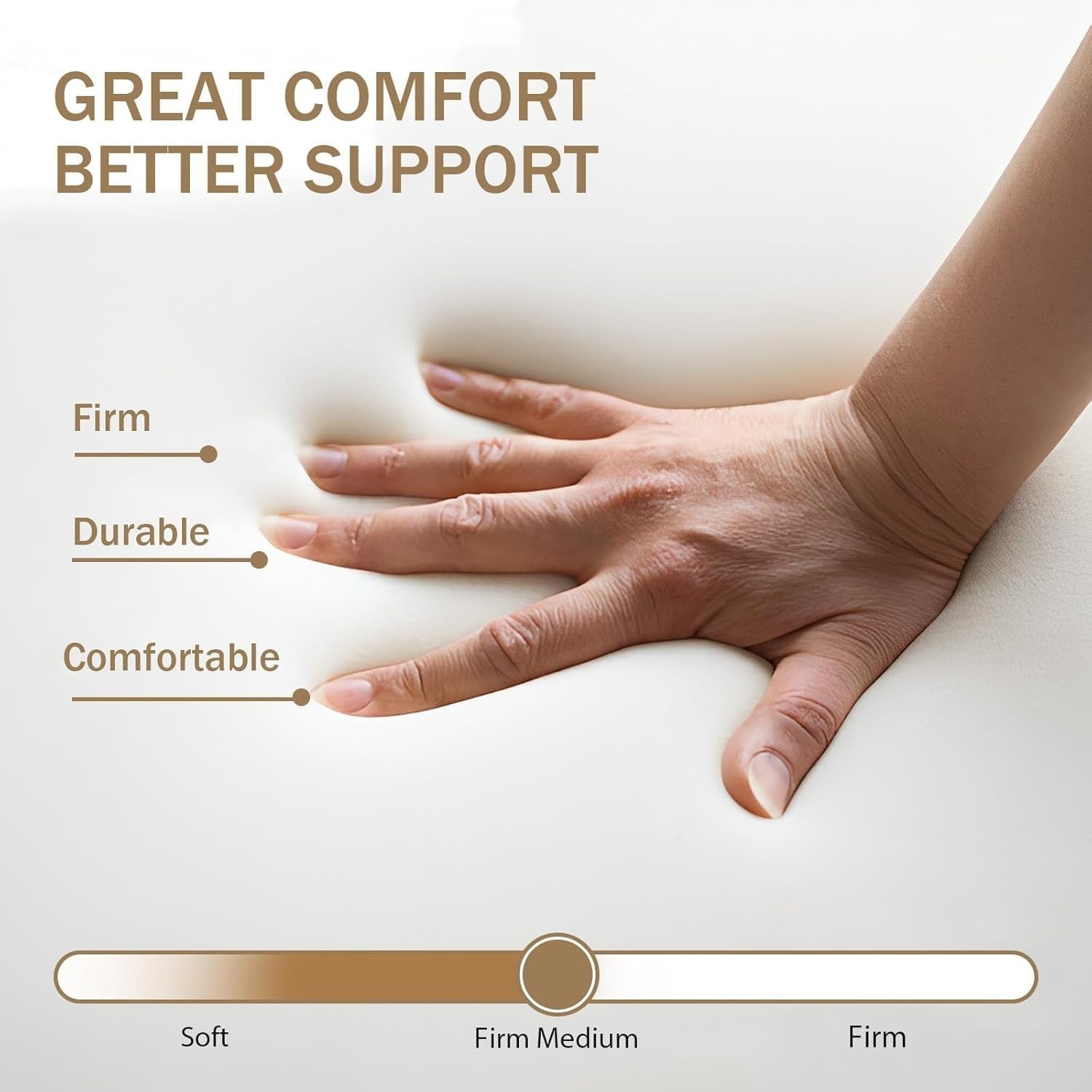 Foldable Floor Mattress Single Bed Foam Futon Roll-Up Travel Mat Brown