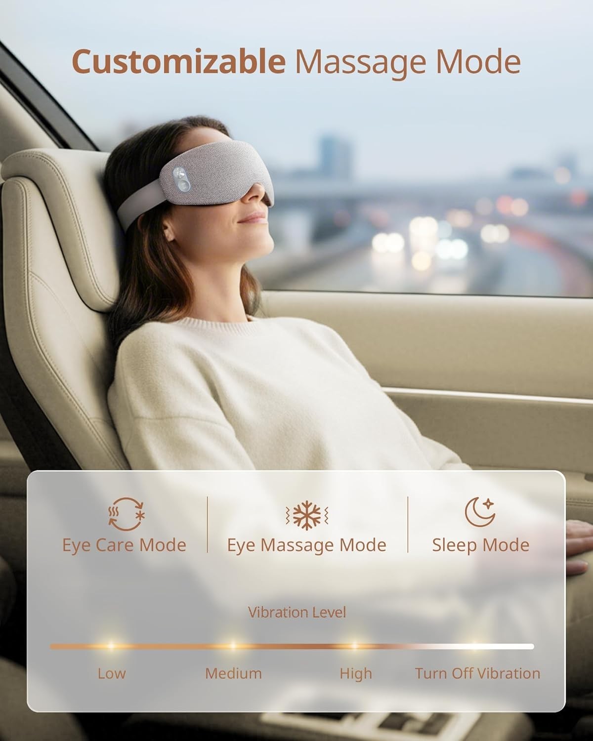 Eye Massager Heat Cool Bluetooth Vibration Mask Migraine Relief