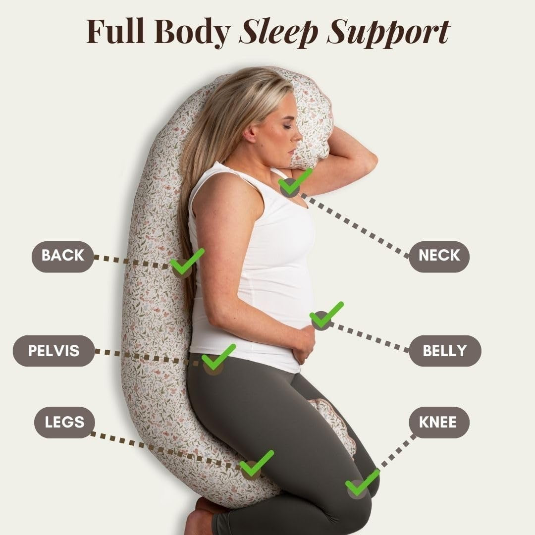 Cooling Body Pillow for Side Sleepers Full Length Back Hip Leg Support