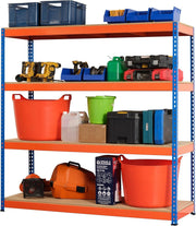 Heavy Duty 4-Tier Garage Shelf 400KG per Shelf 180x180x60cm Alloy Steel