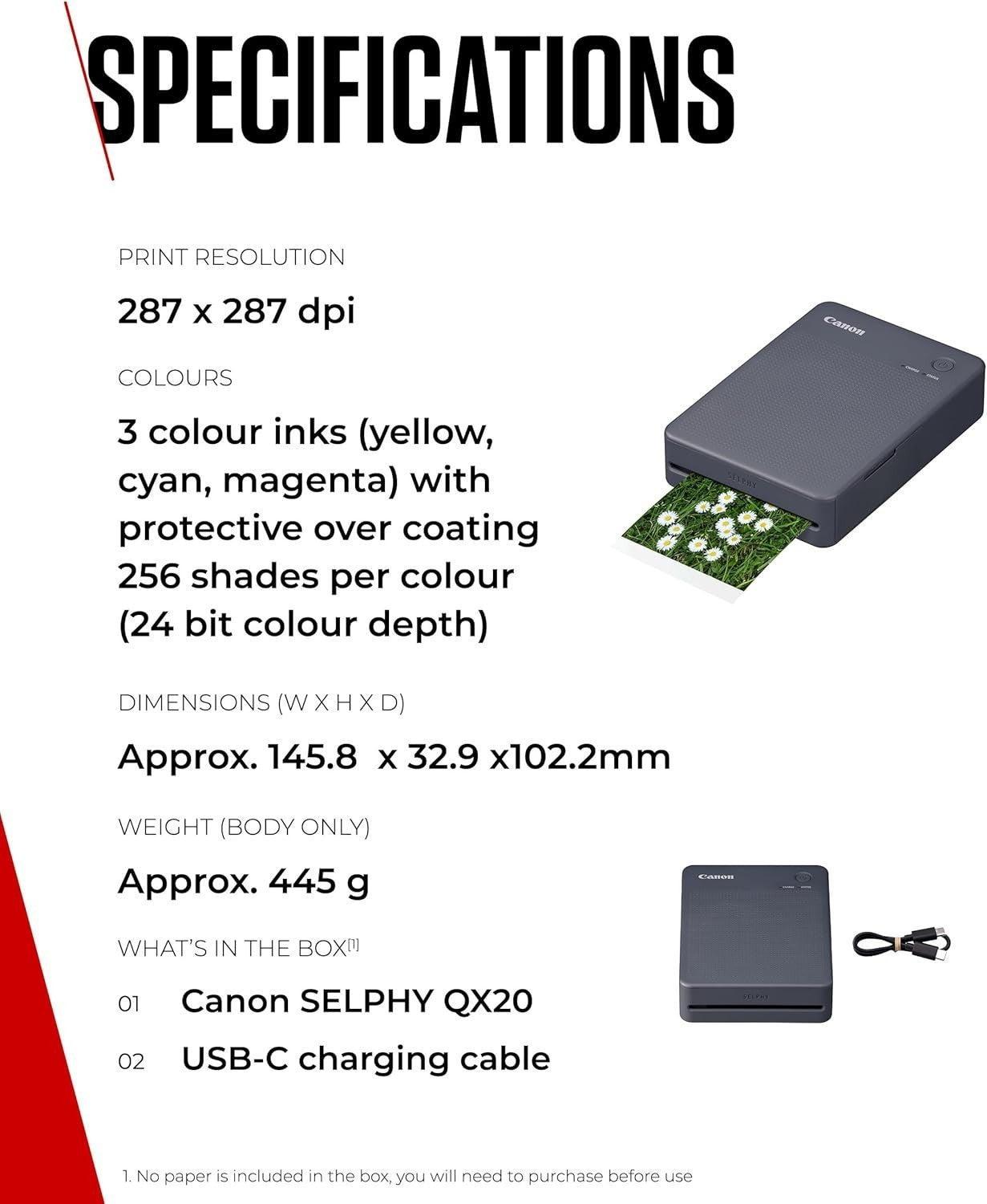 Portable Wi-Fi Dye Sublimation Printer | Peel & Stick Prints, USB-C