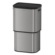 60L Kitchen Trash Bin Gray Stainless Steel Soft-Close Rubbish Can