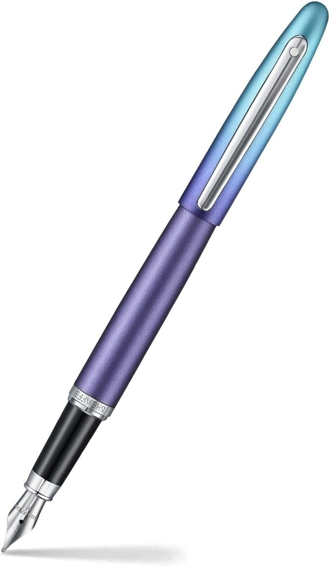 Medium Fountain Pen Blue Purple Pearlised Gradient Chrome Trim